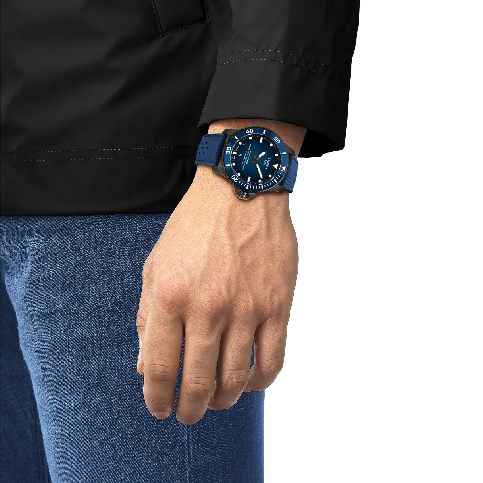 Tissot Seastar 2000 Automatik, 44mm, blaues Zifferblatt, Kautschukband Herrenuhr T120.907.37.041.00