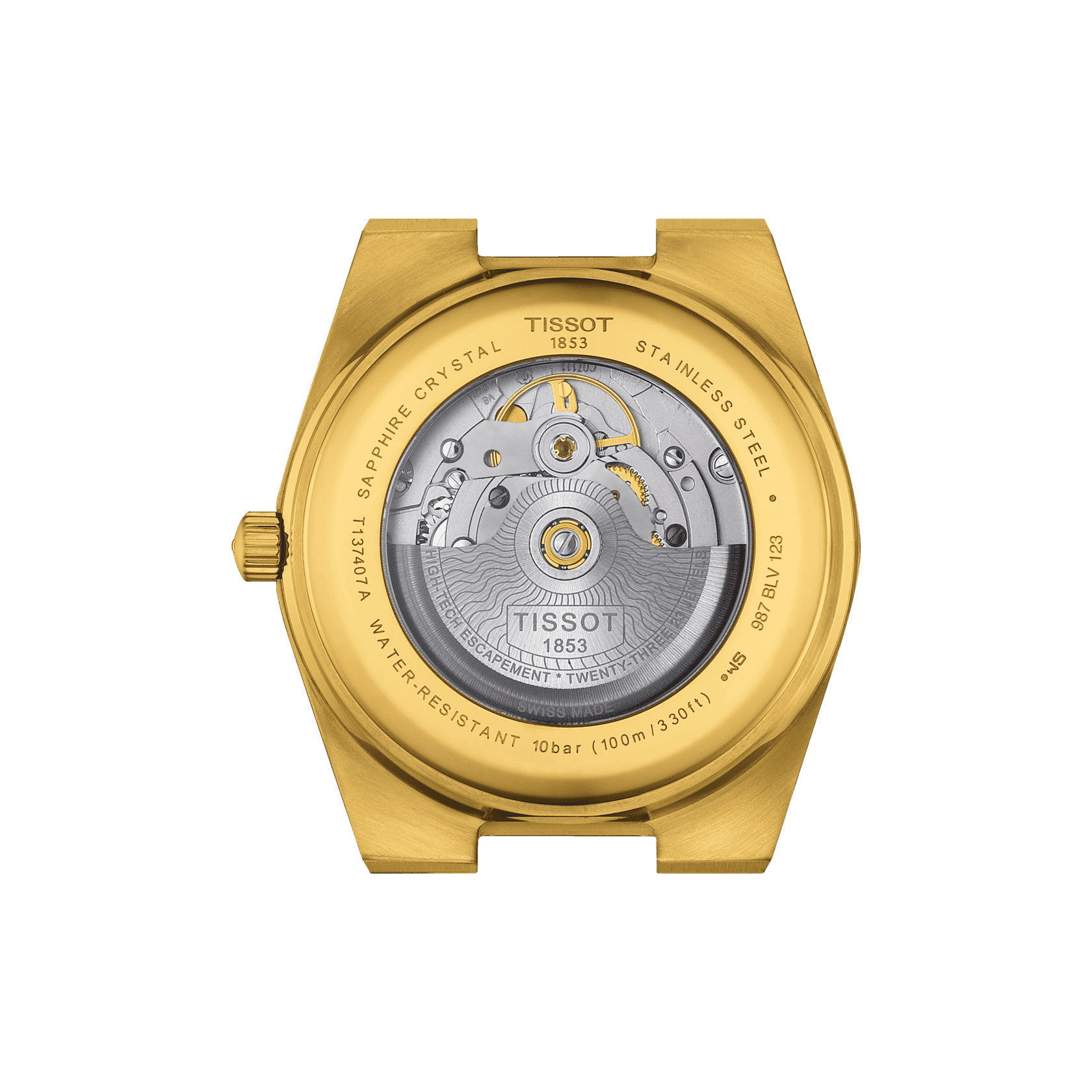 Tissot PRX Gold Powermatic Herrenuhr 80 T137.407.33.021.00 Set mit schwarzem Kautschukarmband