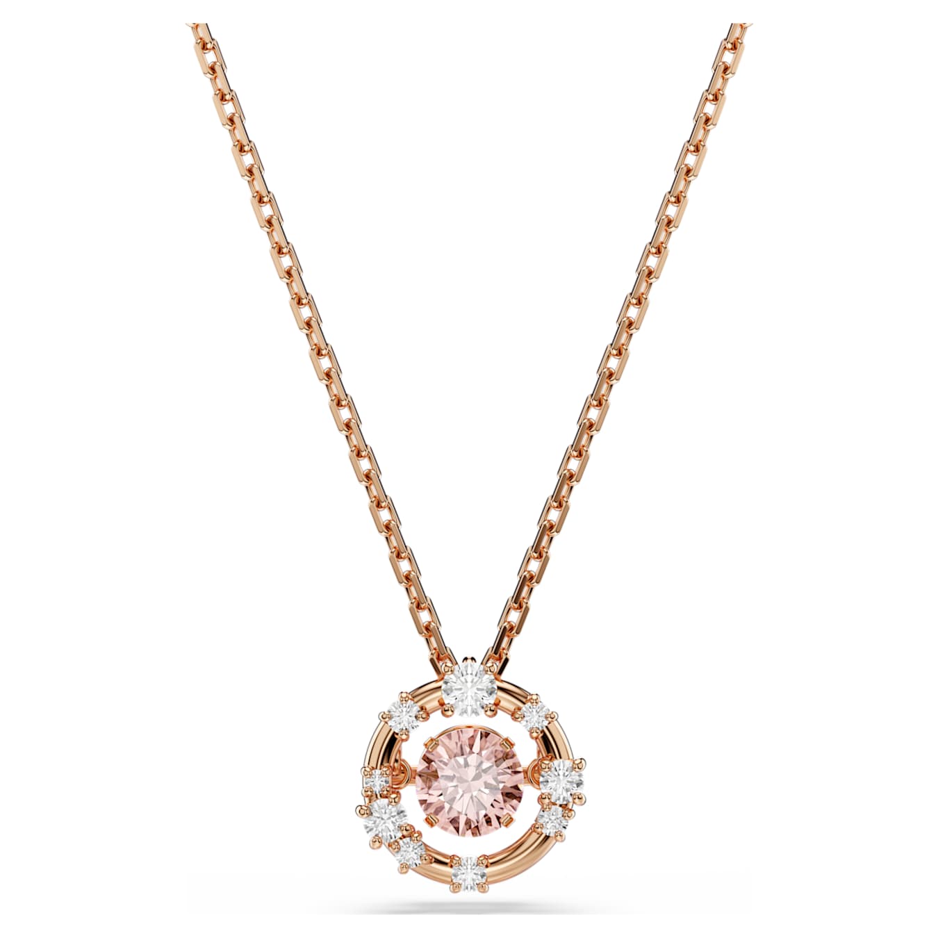 Swarovski  Constella Anhänger Rundschliff, Dancing Stone, Rosa, Roségold-Legierungsschicht