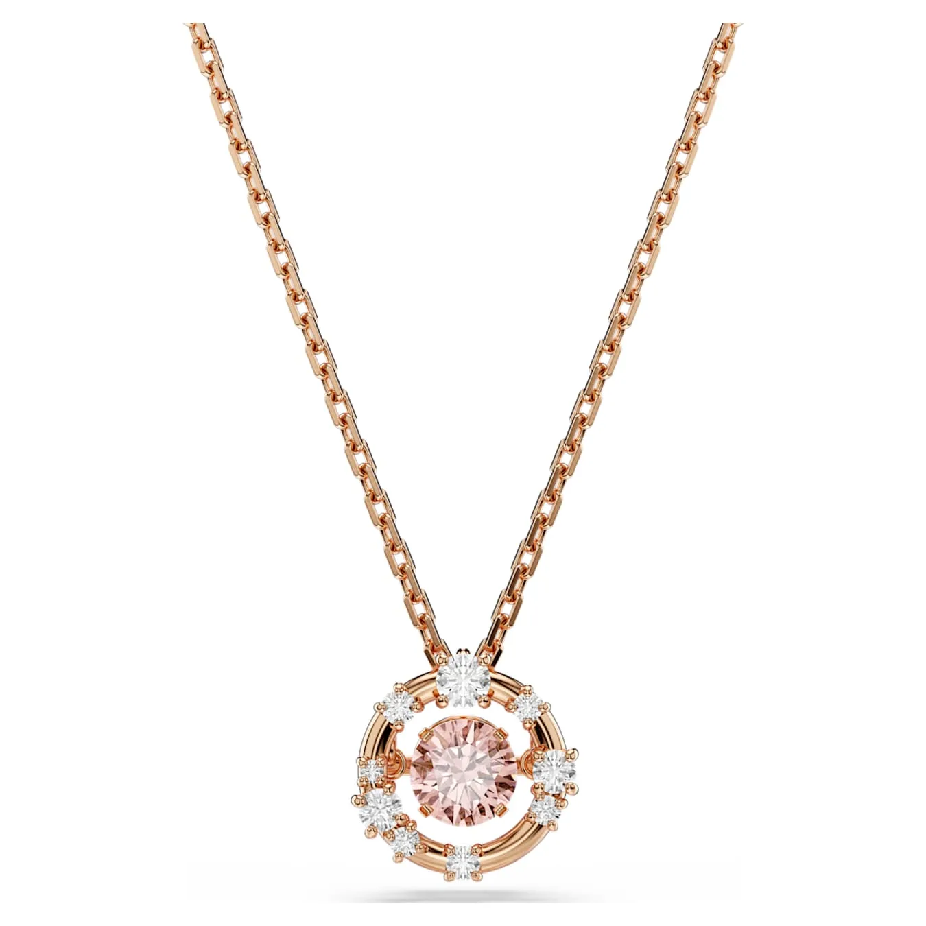 Swarovski  Constella Anhänger Rundschliff, Dancing Stone, Rosa, Roségold-Legierungsschicht
