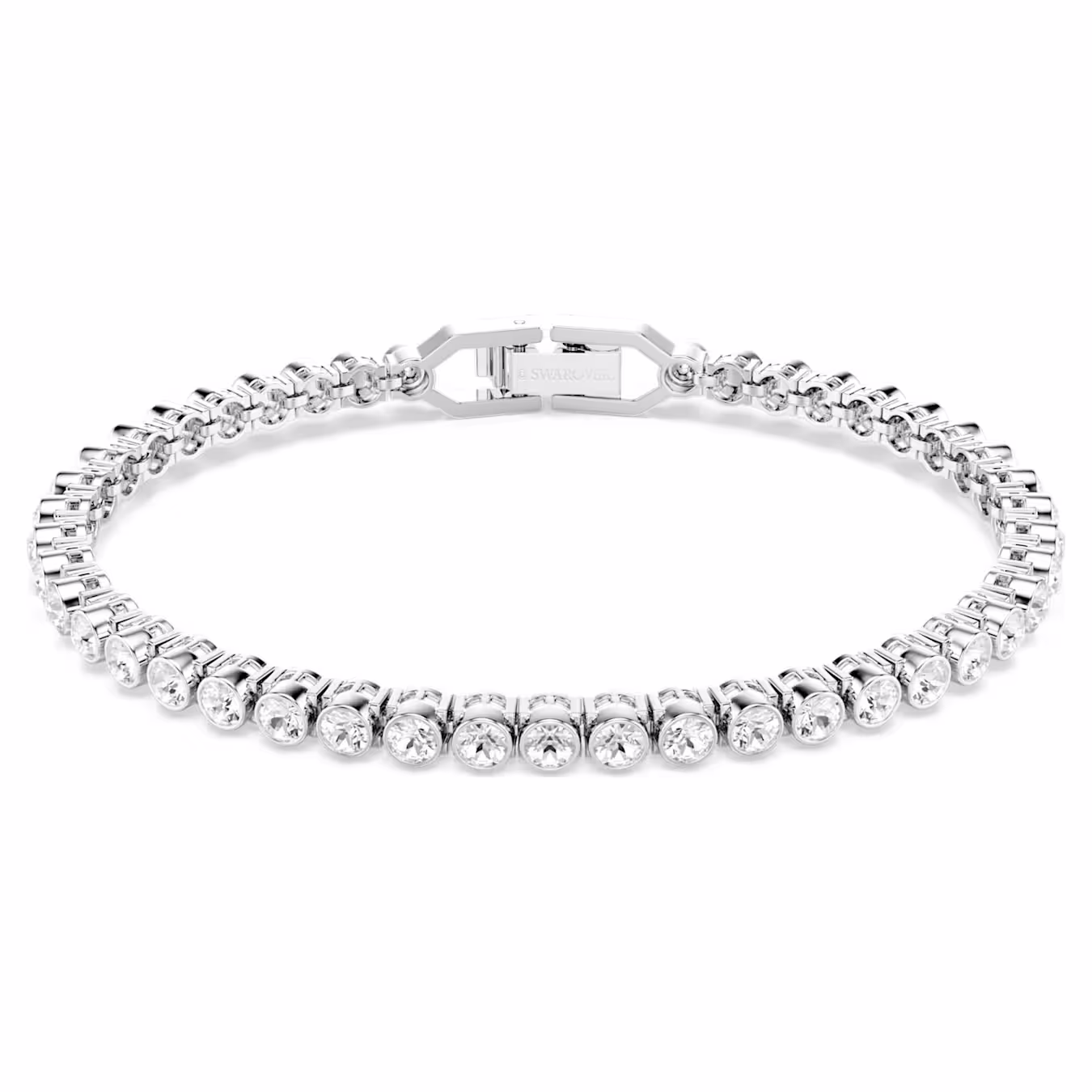 Swarovski  Imber Emily Tennis Armband Rundschliff, Weiß, Rhodiniert