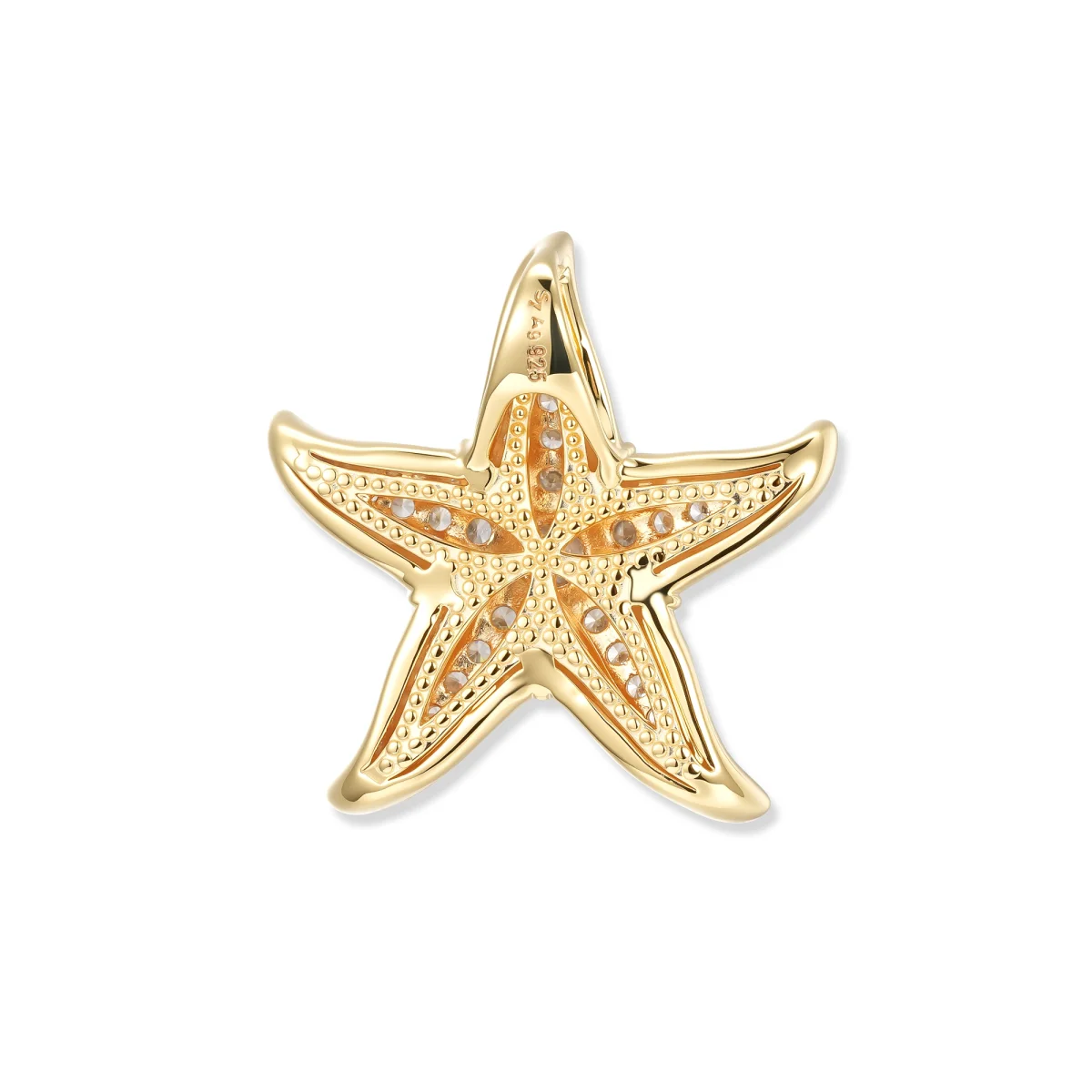 Seinerzeit Anhänger Svenja Crystal Seestern Anhänger, Weiße Zirkonia, 18k vergoldet, 2,4x2,4 cm