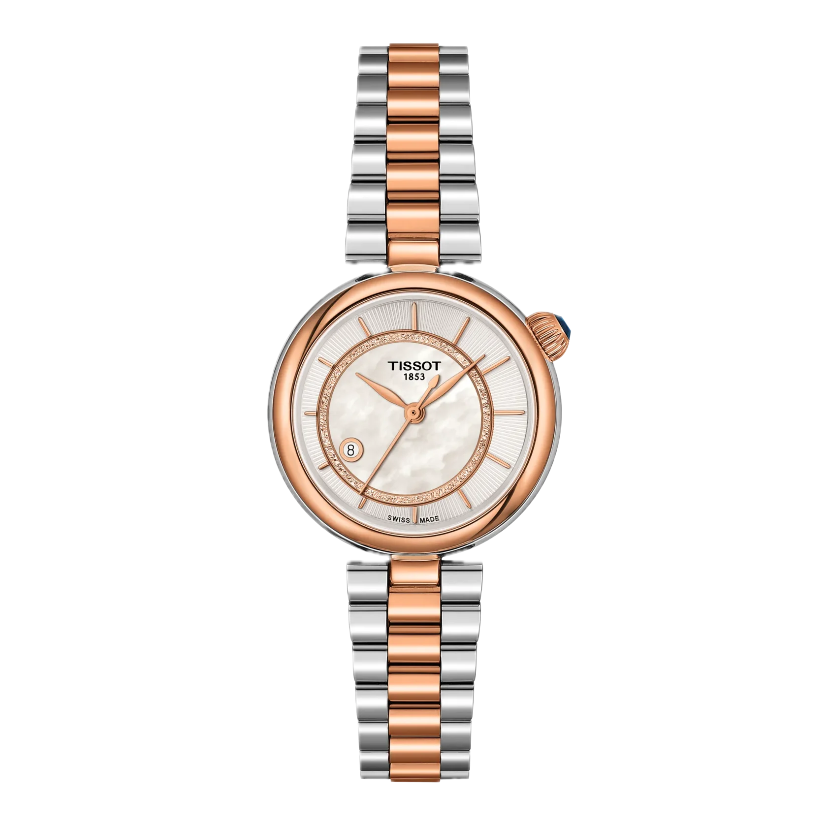 Tissot Désir 28mm, Automatik, Bis zu 80 Stunden Gangreserve, Perlmuttzifferblatt Damenuhr T152.207.22.111.00