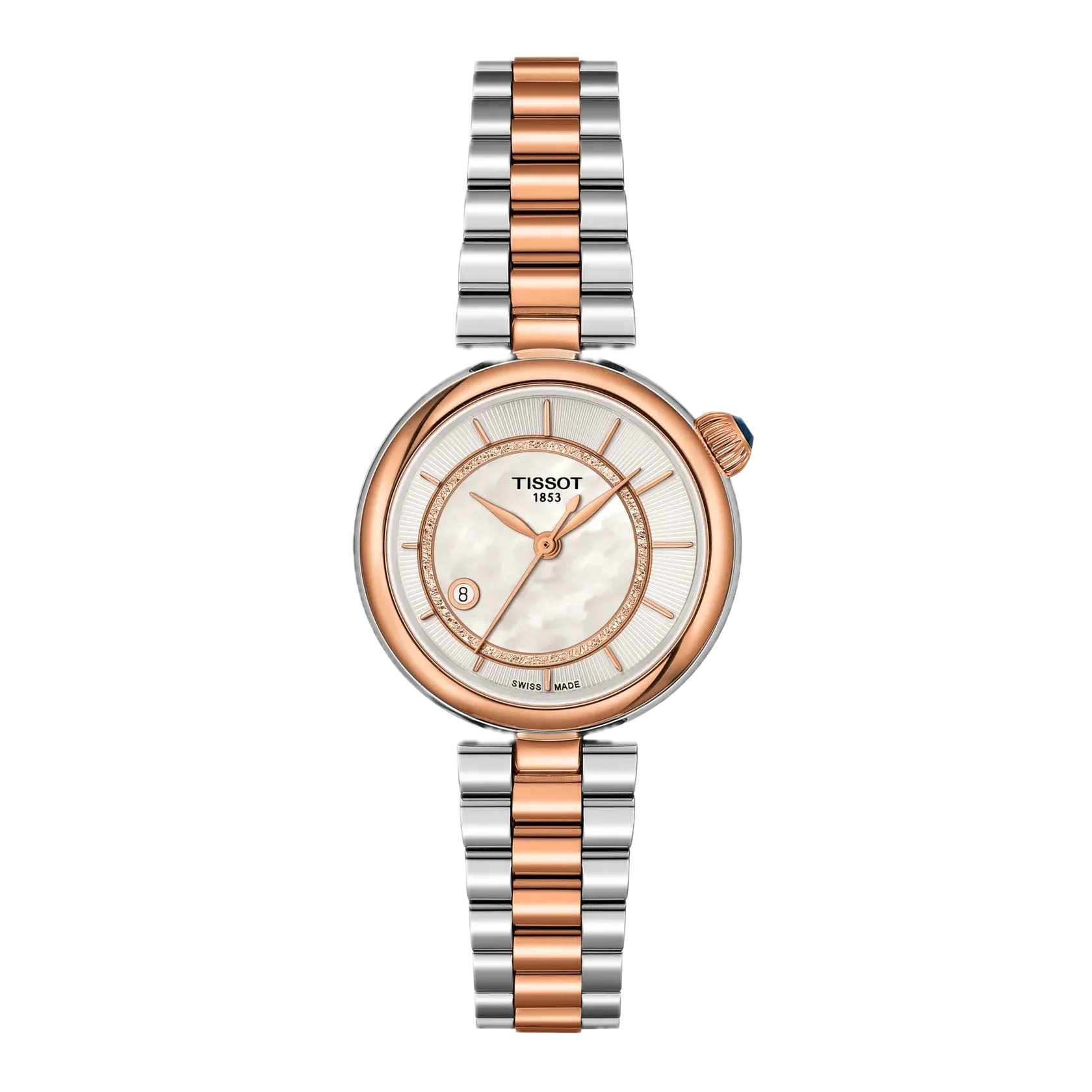 Tissot Désir 28mm, Automatik, Bis zu 80 Stunden Gangreserve, Perlmuttzifferblatt Damenuhr T152.207.22.111.00