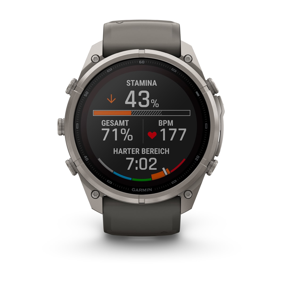 Garmin fēnix® 9 Pro inReach® Solar - 51 mm MIP Sapphire Titan mit Silikon-Armband Kieselgrau/Silbergrau 010-04339-01