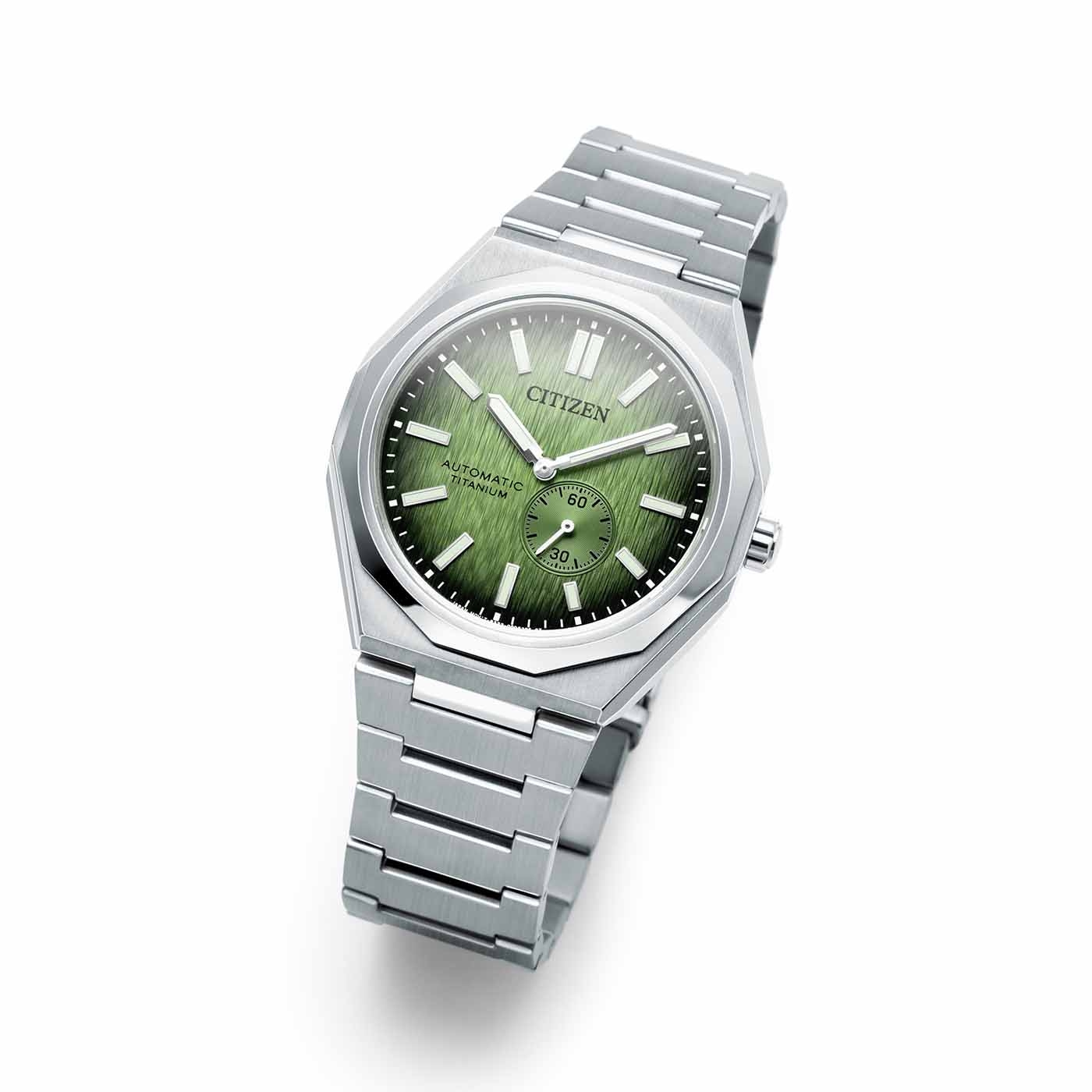 Citizen Super Titanium Zenshin 60 grün Herrenuhr NK5020-58X