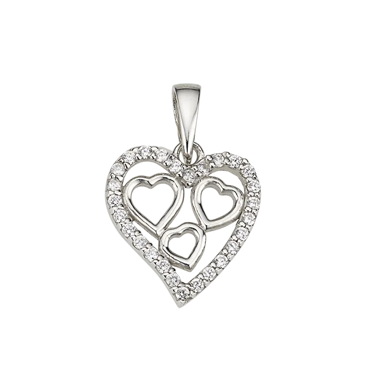 CEM 925er Silber Anhänger Herzen  BAH904886