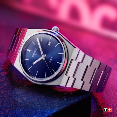 Tissot PRX Herrenuhr T137.410.11.041.00 Set mit blauem Kautschukband