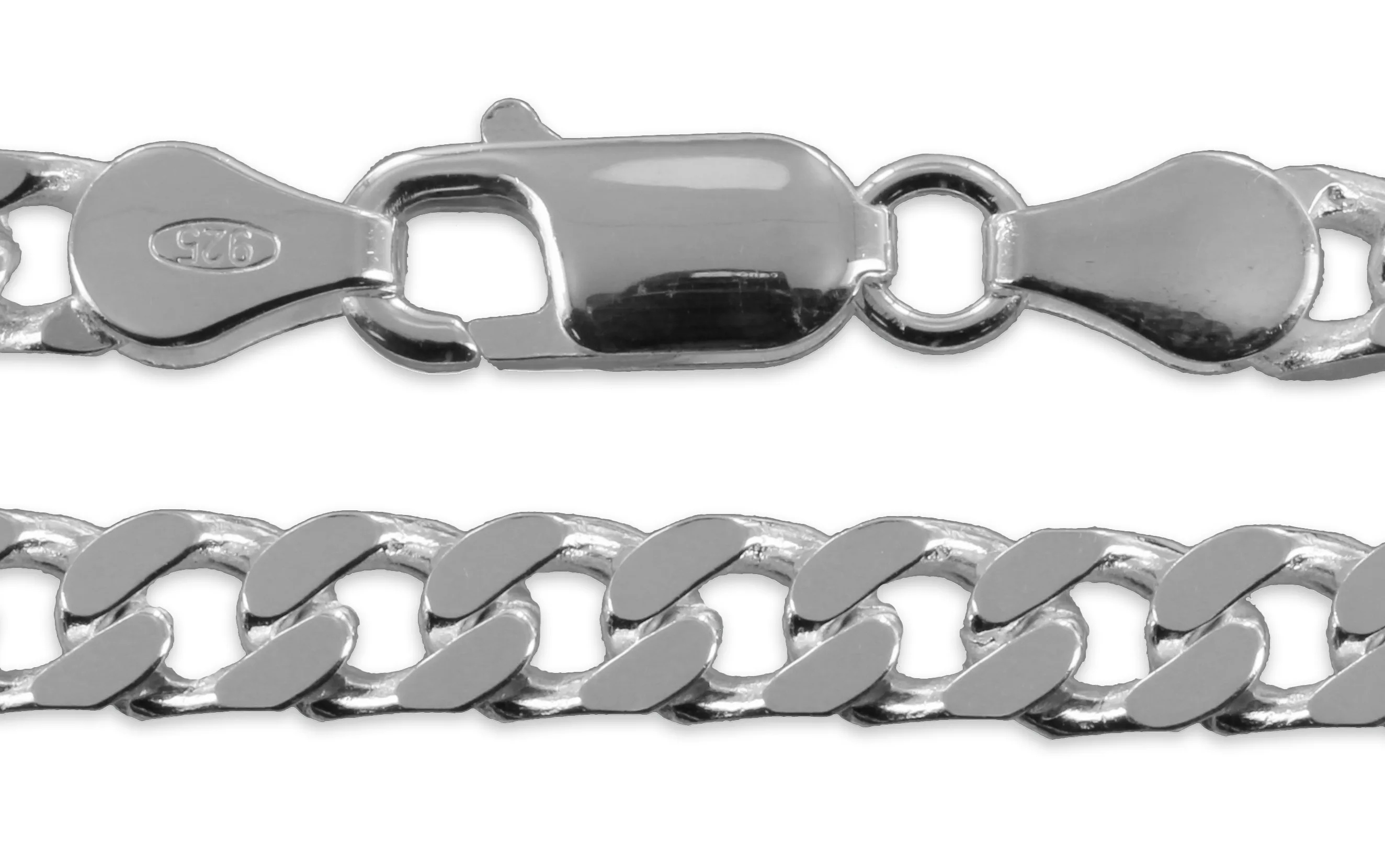 KESEF Panzerkette 5mm breit 55cm lang - Silber 925er