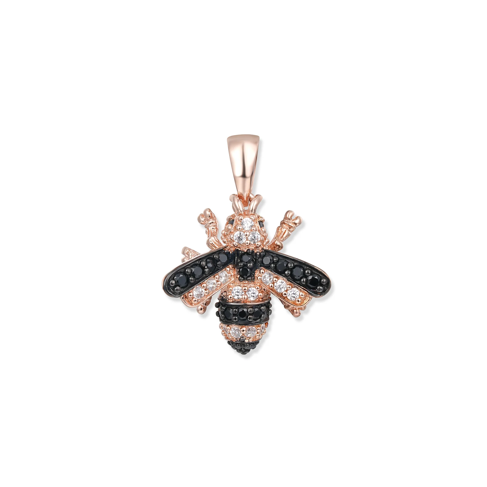 Seinerzeit Anhänger Misty Bienen Anhänger 18K Rosévergoldung mit schwarzen Zirkonia