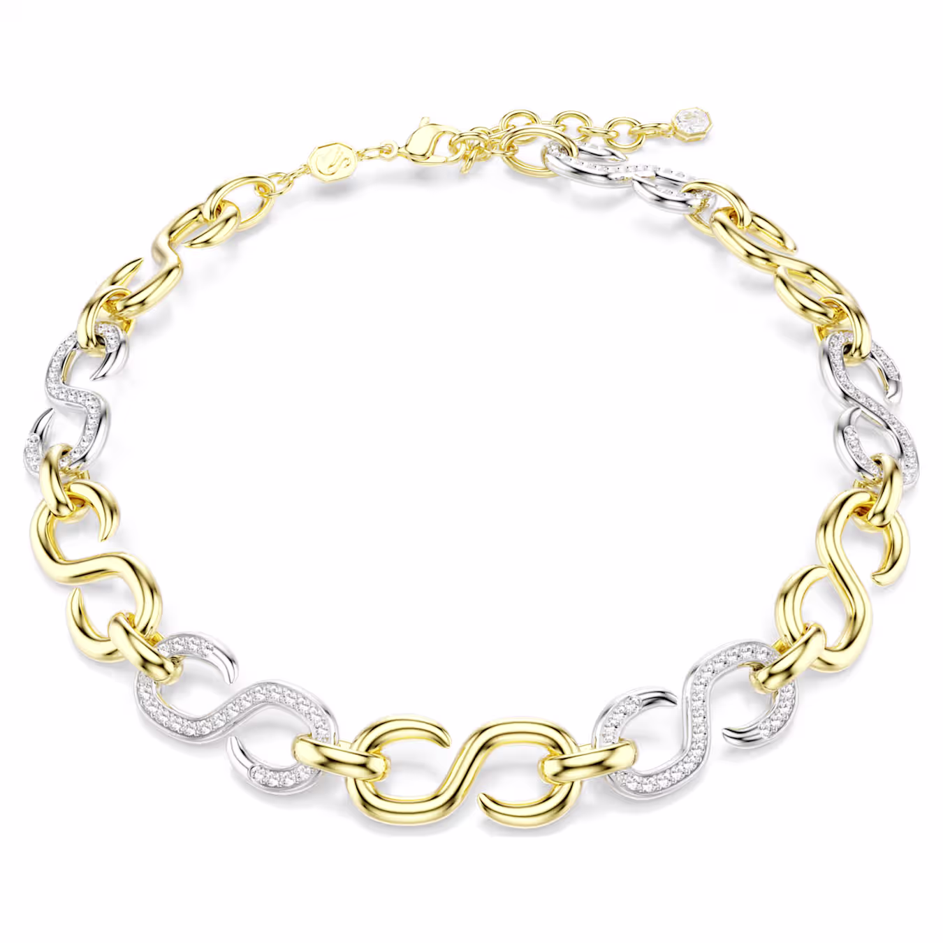 Swarovski  Dextera Halskette Rundschliff, Kette, Weiß, Metallmix