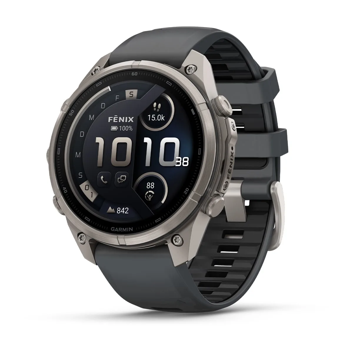 Garmin fēnix® 9 Pro inReach® - 47 mm AMOLED Sapphire Titan mit Silikon-Armband Graphit/Schwarz 010-04336-21