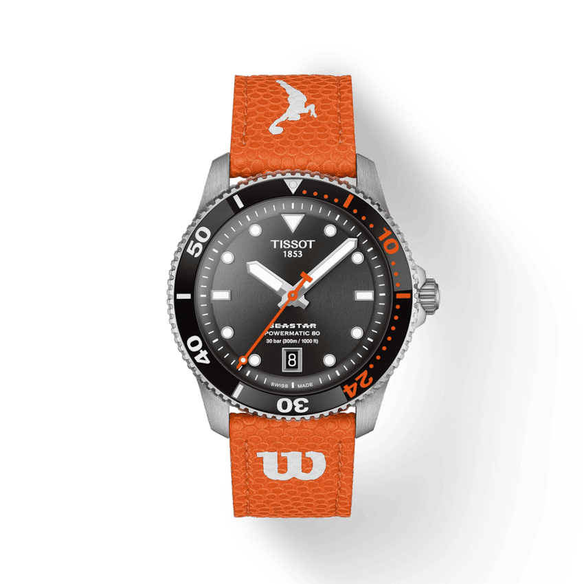Tissot Seastar Wilson WNBA  Herrenuhr Set mit weißem Lederarmband T120.807.17.051.00