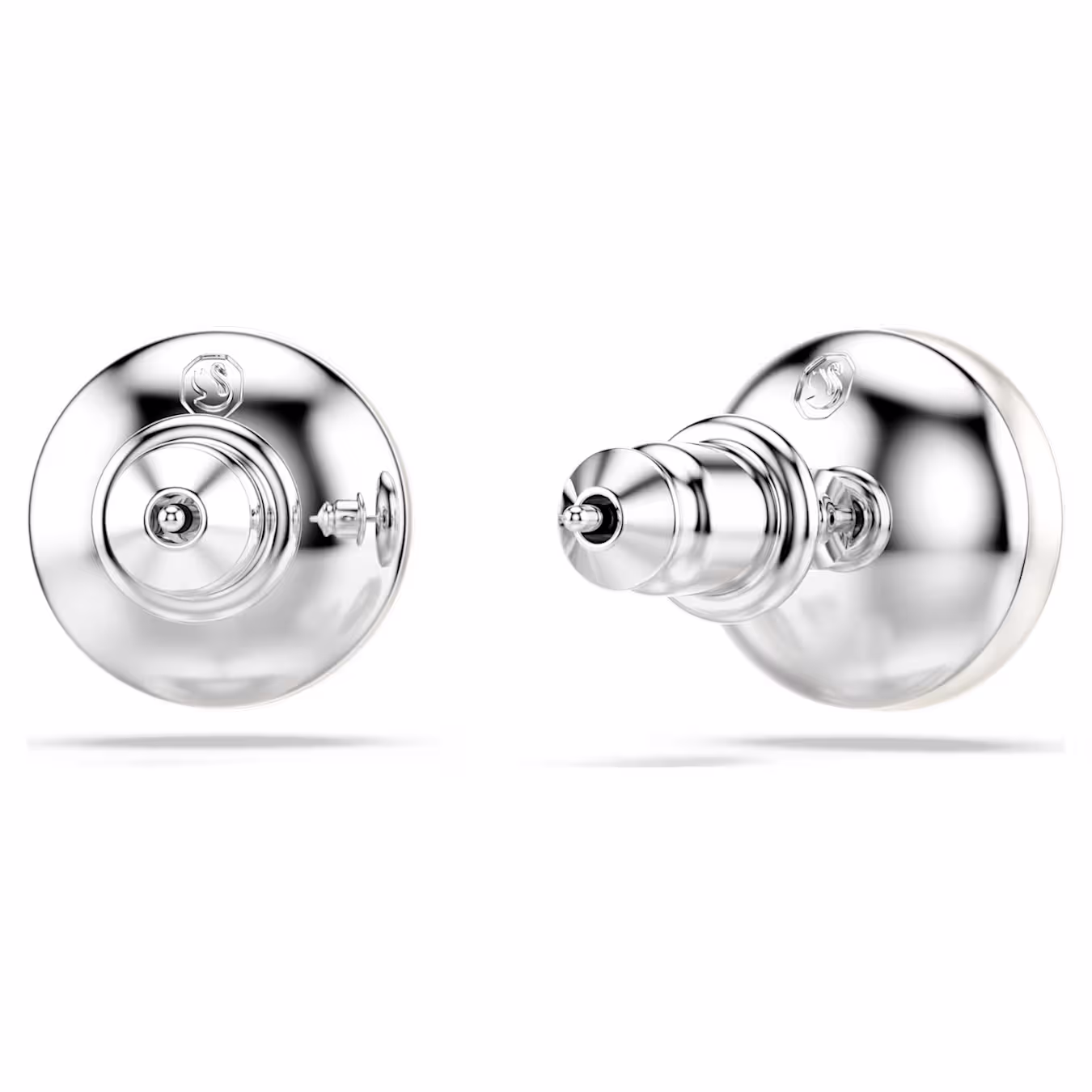 Swarovski  Matrix Ohrstecker Kristallperle, Weiß, Rhodiniert