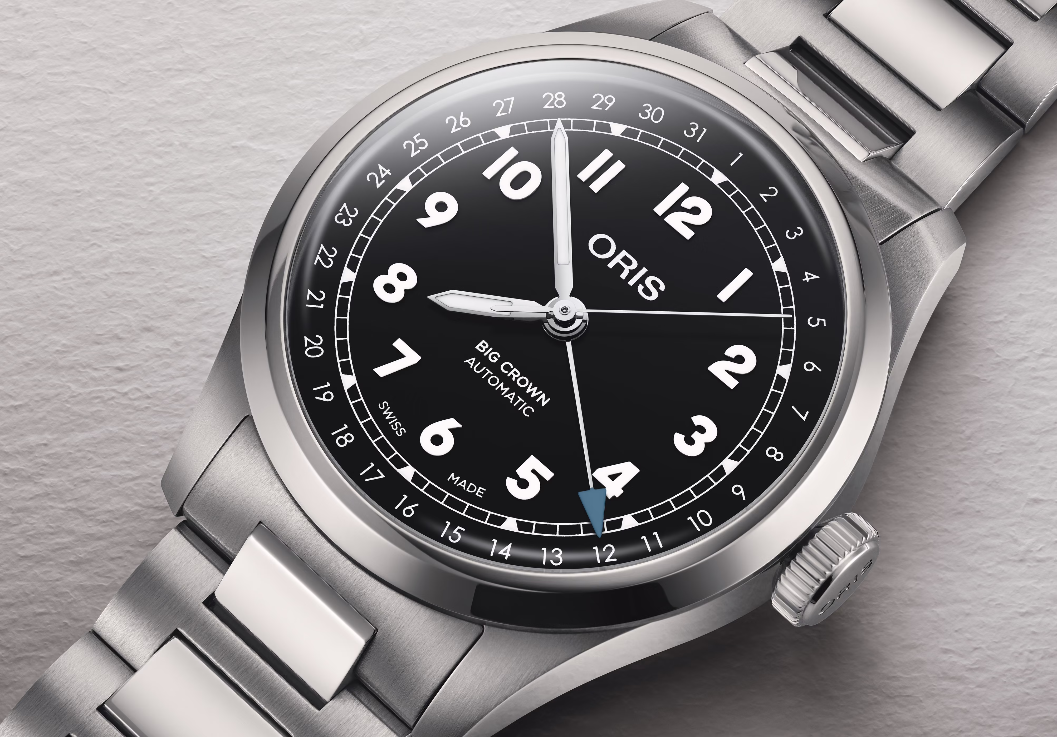 Oris Big Crown Pointer Date 40mm Edelstahl 38 Std  Schwarz Herrenuhr 01 754 7798 4064-07 8 20 06