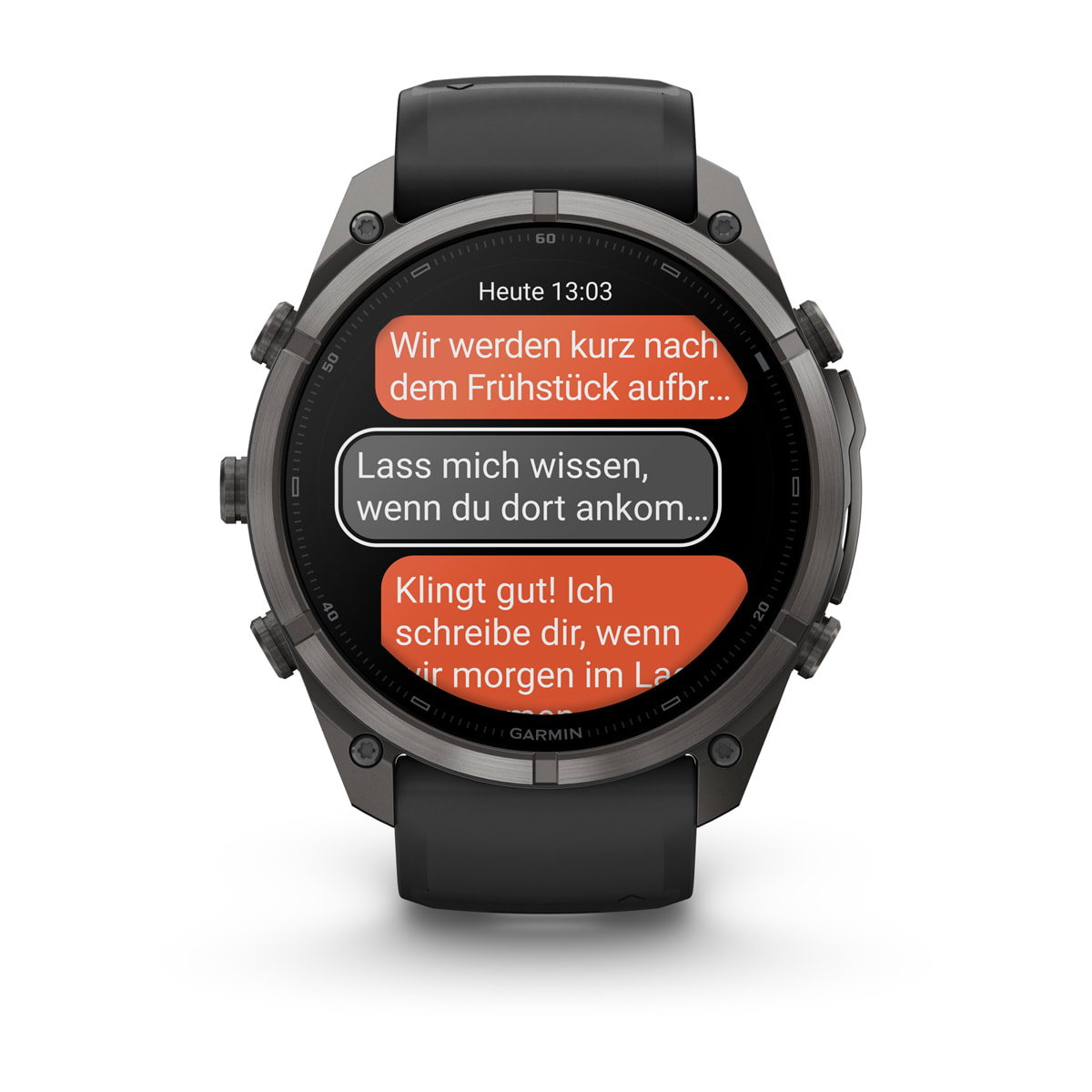 Garmin fēnix® 9 Pro inReach® - 51 mm AMOLED Sapphire Carbongrau DLC Titan mit Silikon-Armband Schwarz/Kieselgrau 010-04337-11