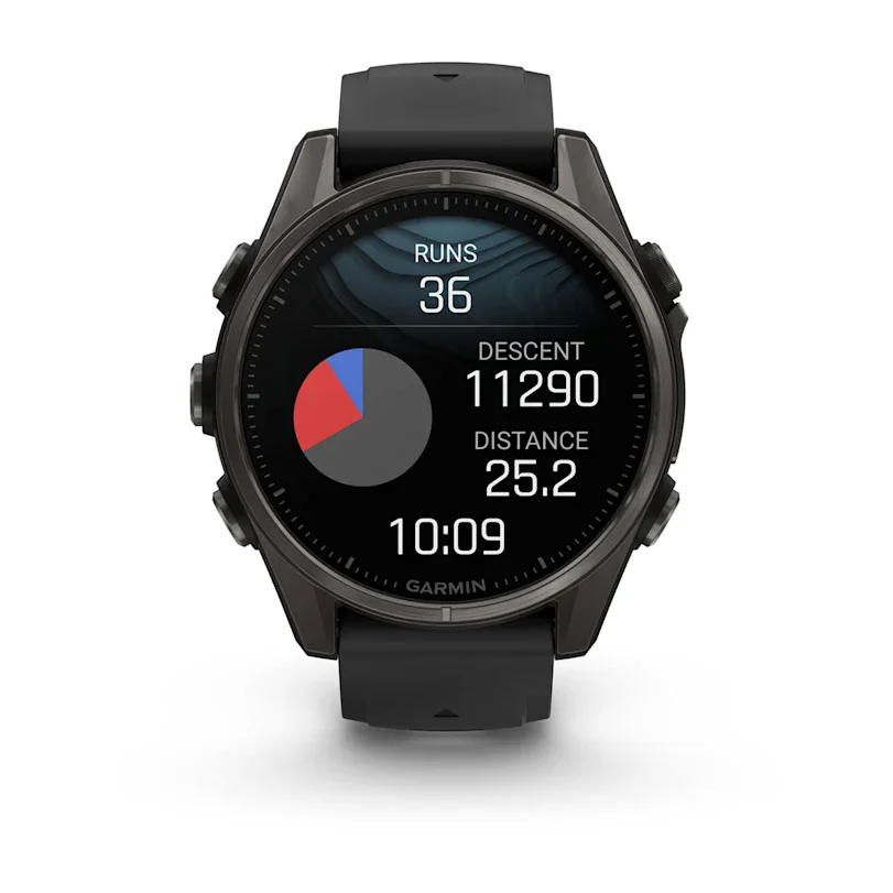 Garmin fēnix® 8 43 mm AMOLED Sapphire Schwarz/Carbongrau Titan 010-02903-21