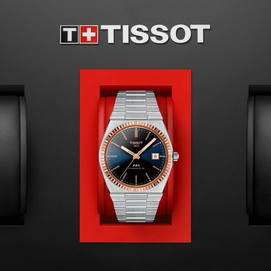 Tissot PRX Powermatic 80 18K Gold bezel Herrenuhr T931.407.41.041.00