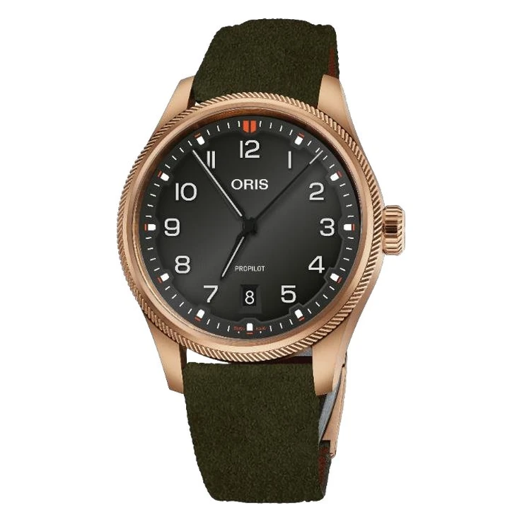 Oris ProPilot Bronze Date 41mm Automatik Veloursleder-Band Herrenuhr 01 733 7805 3164-07 6 2022BRLC