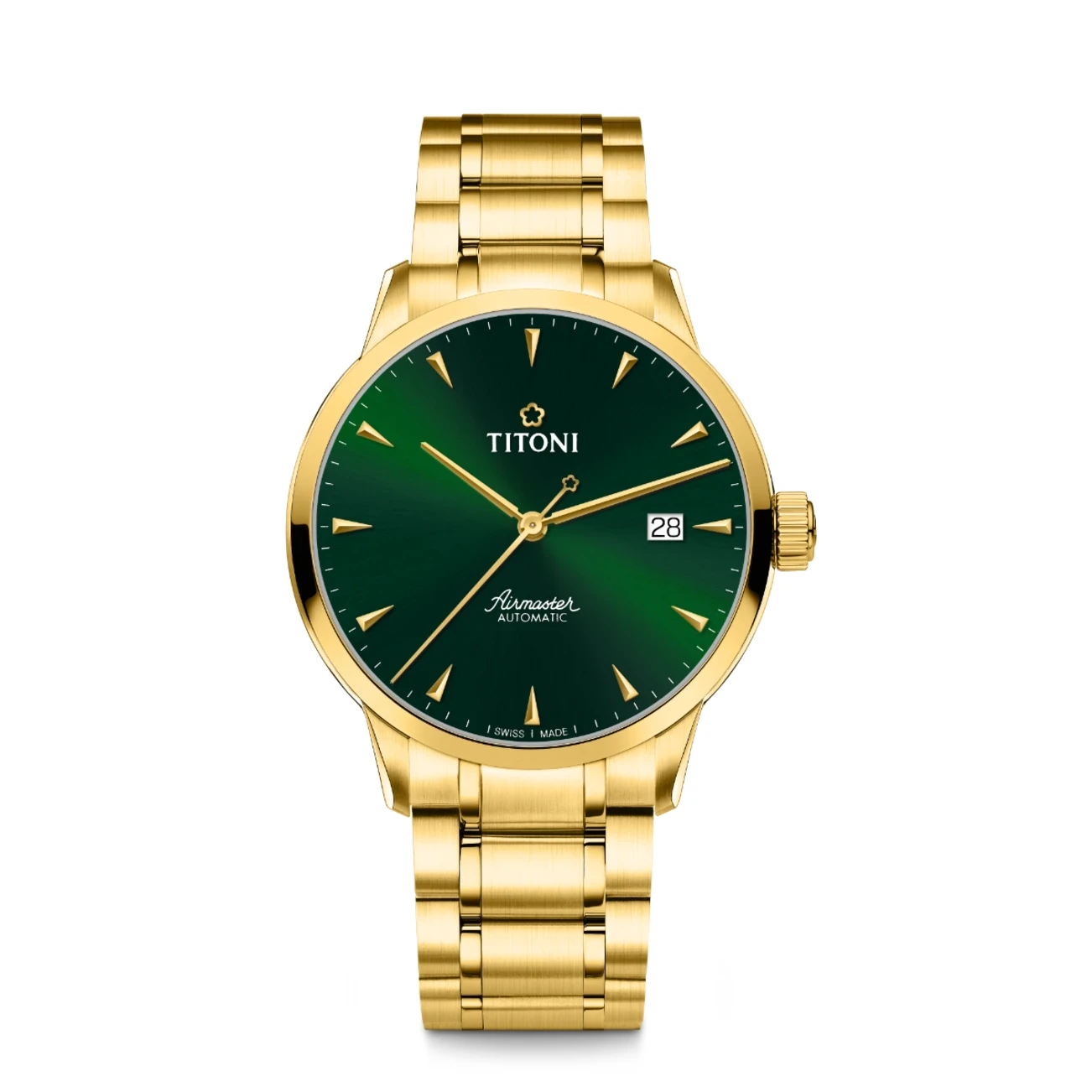 Titoni Airmaster Gelbgold, Grün Herrenuhr 83733G-673