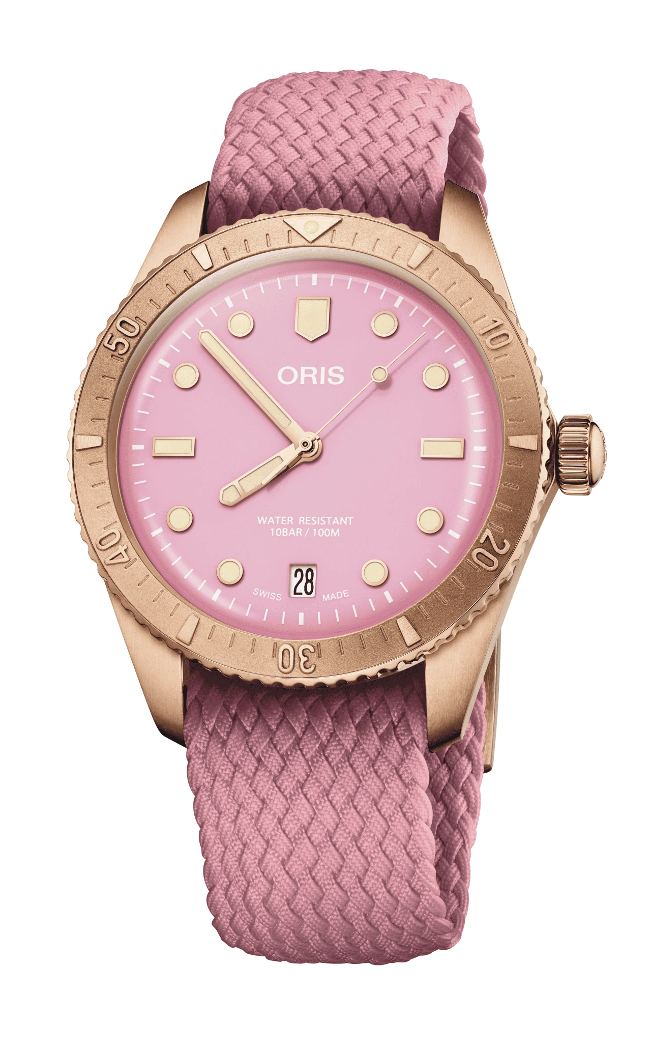 Oris Divers Sixty‑Five Cotton Candy 38mm Grün Damenuhr 01 733 7771 3158-07 3 19 04BRS