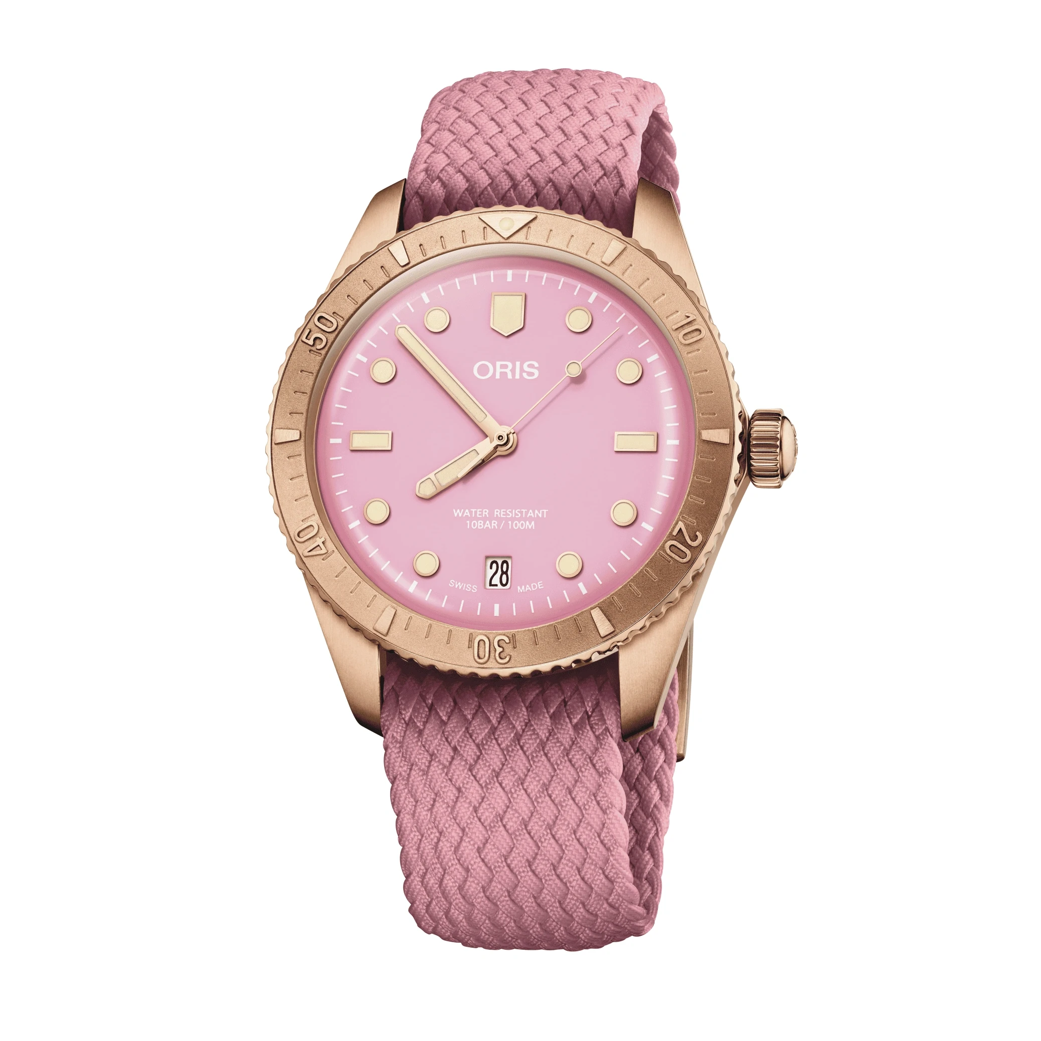 Oris Divers Sixty‑Five Cotton Candy 38mm Grün Damenuhr 01 733 7771 3158-07 3 19 04BRS