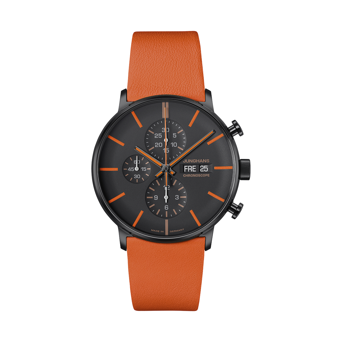 Junghans FORM A Chronoscope 027/4370.00 orange Herrenuhr