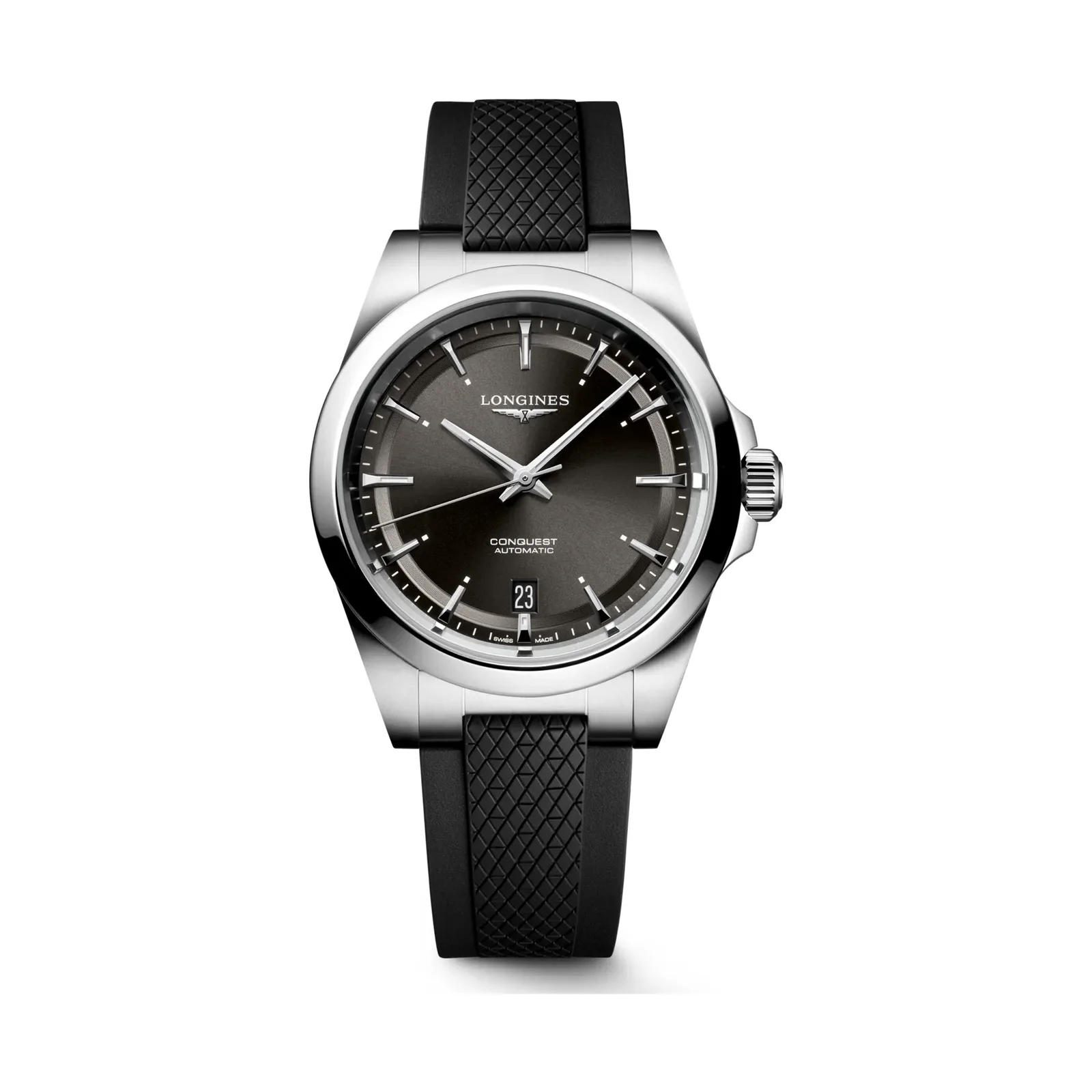 Longines Conquest Schwarz Kautschukband schwarz 38 mm Herrenuhr L3.720.4.52.9