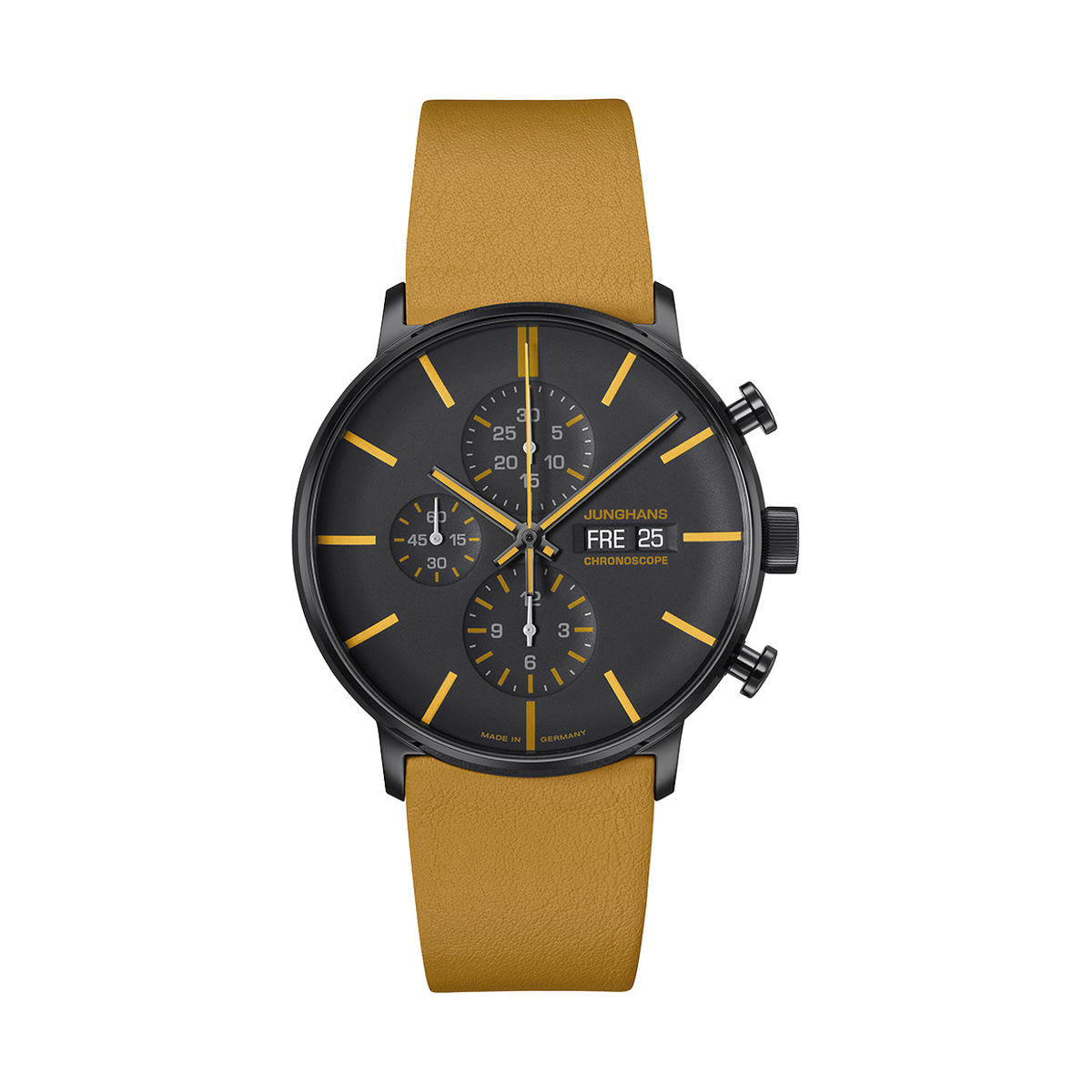 Junghans FORM A Chronoscope 027/4372.00 gelb Herrenuhr
