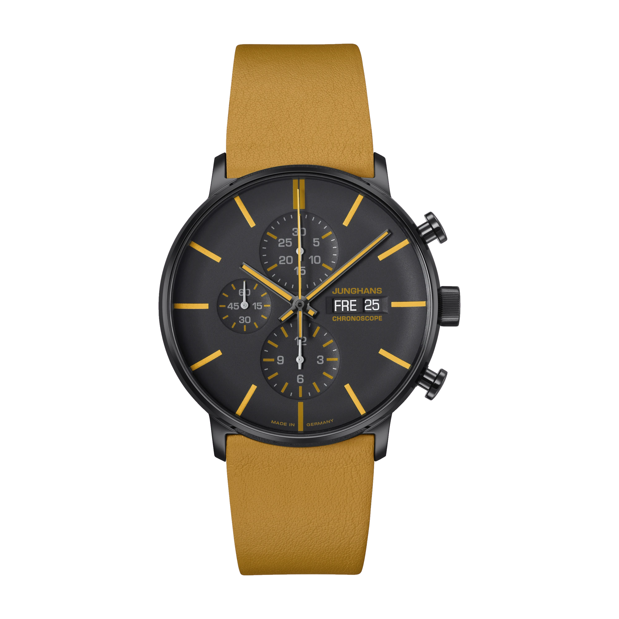 Junghans FORM A Chronoscope 027/4372.00 gelb Herrenuhr