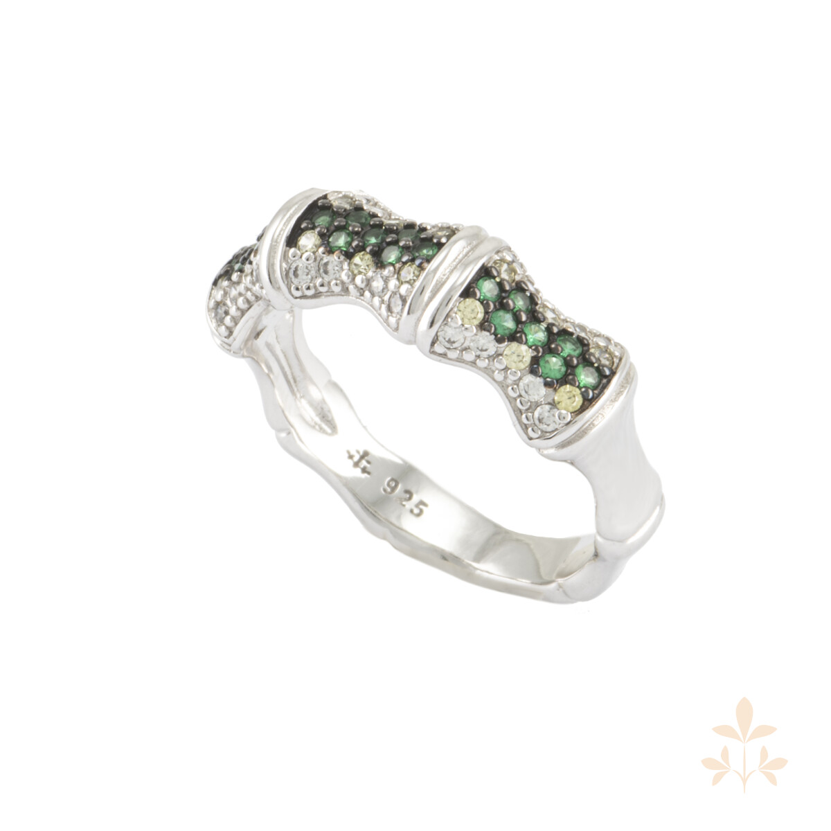 Seinerzeit Emerald Bambus Ring SZA-1990-322-58