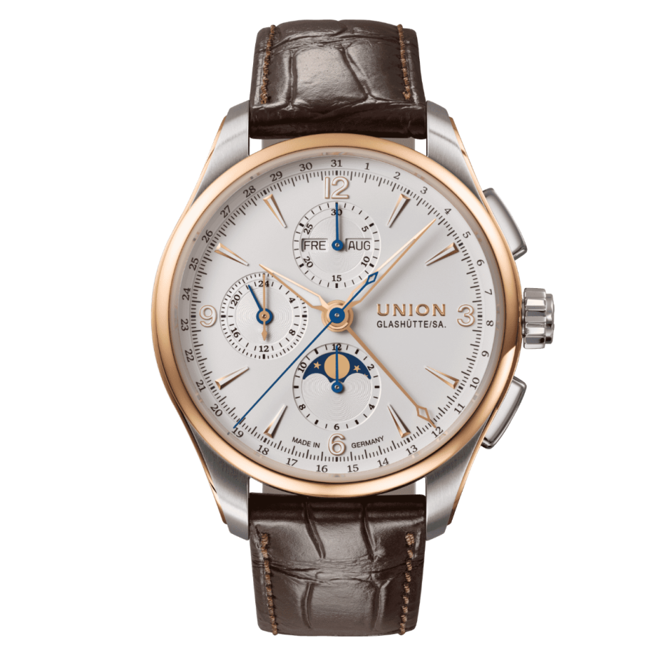 Union Glashütte Belisar Chronograph Mondphase 18KT Rosegold Herrenuhr D907.425.46.017.01