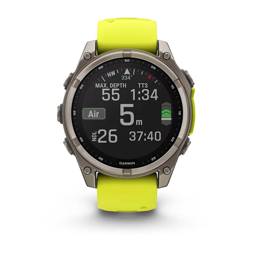 Garmin fēnix® 8 - 47 mm Solar Sapphire Graphit/Titanium Titan 010-02906-21 Set mit schwarzem Lederband