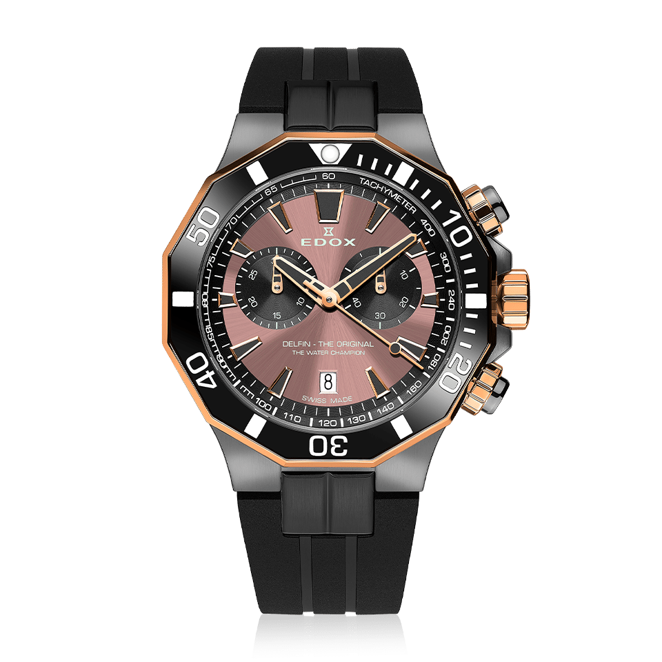 Edox Delfin The Original Chronograph Herrenuhr 10112-357GRNCA-BRNR