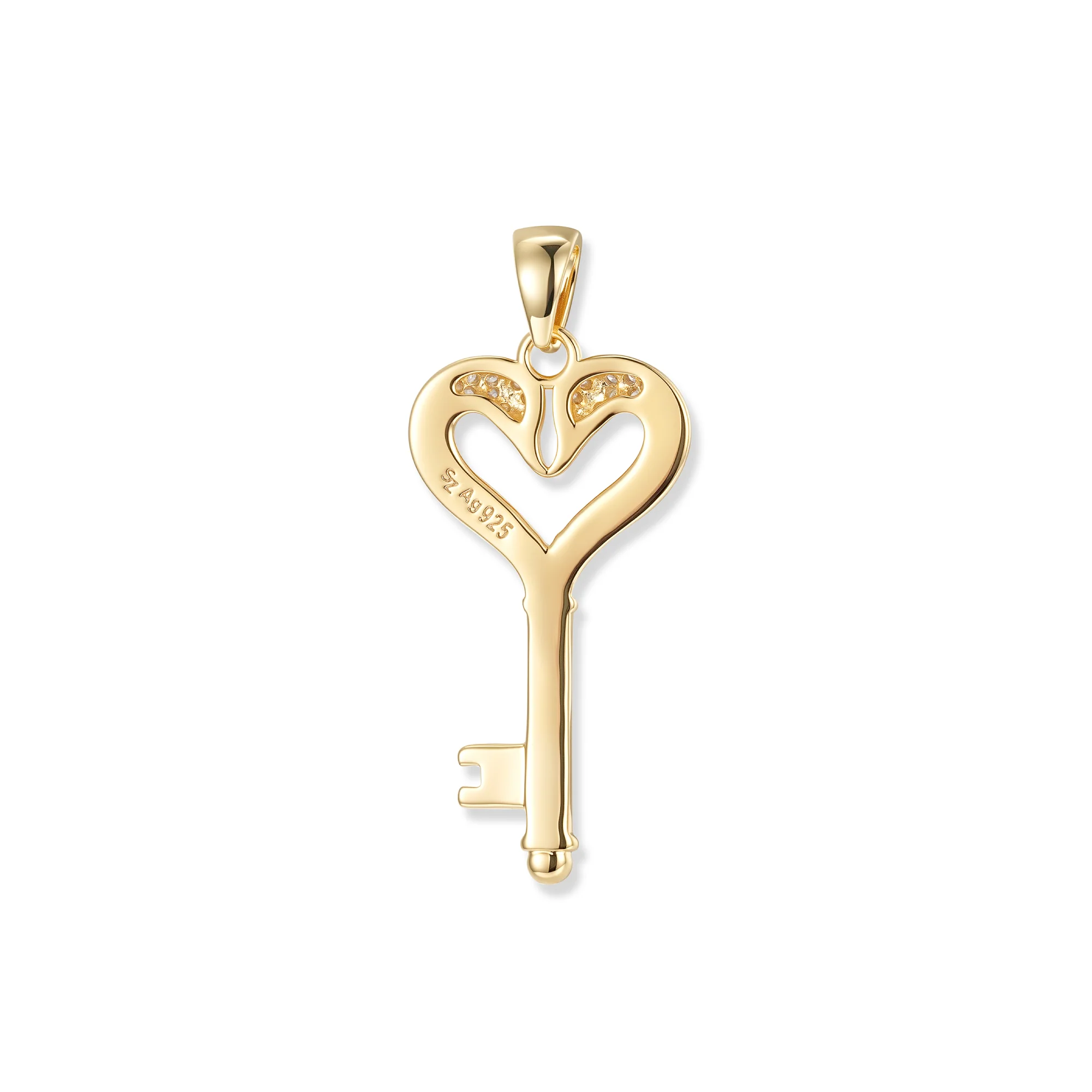 Seinerzeit Anhänger Crystal Cupid Anhänger Schlüssel aus 18K vergoldetem 925 Sterling Silber