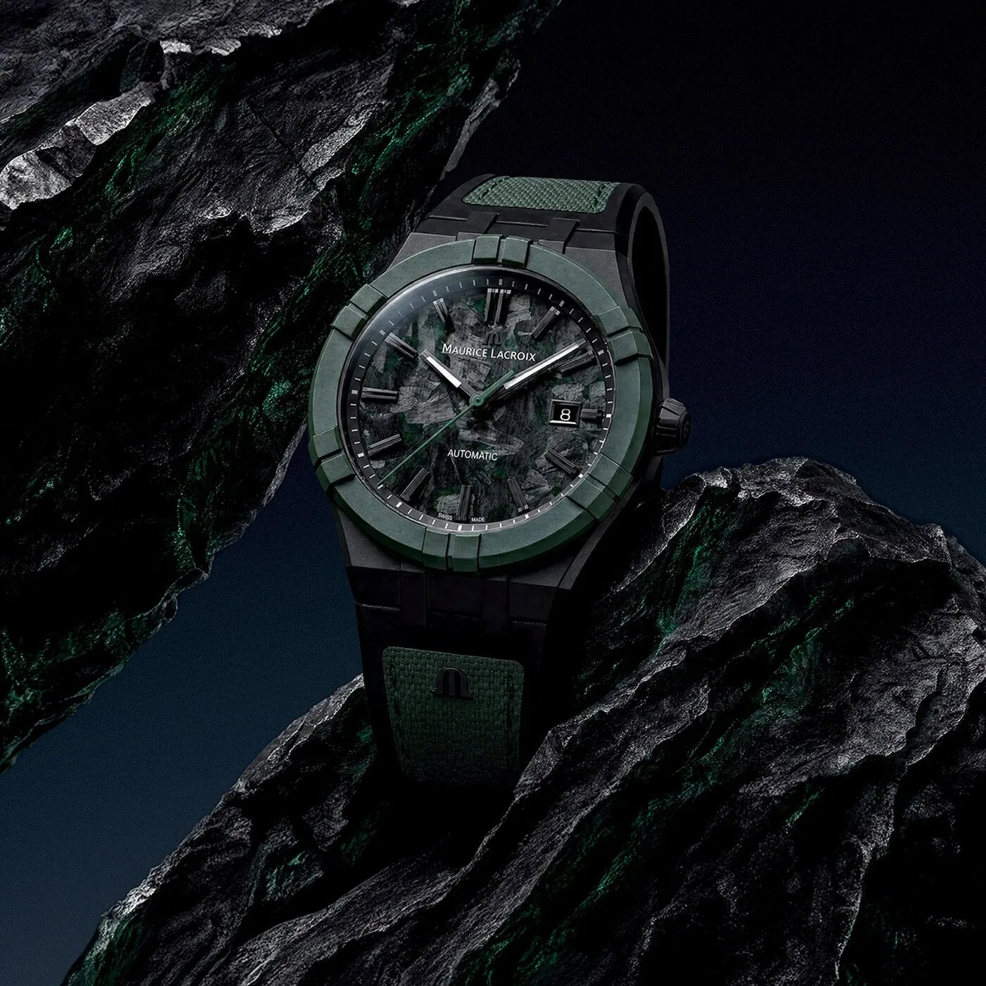 Maurice Lacroix Aikon-IC Frozen Carbon Titan Grün 43 mm Herrenuhr AC6008-TTL50-630-2