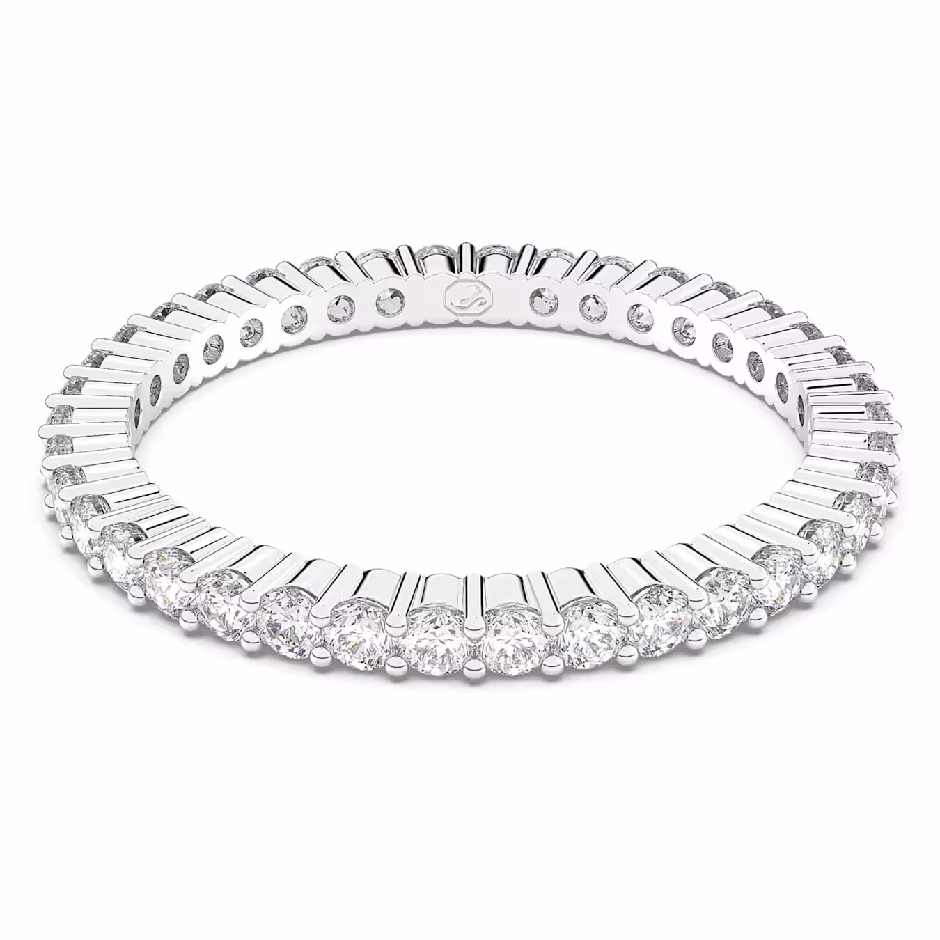 Swarovski  Matrix Vittore Ring Rundschliff, Weiß, Silberfarbenes Finish