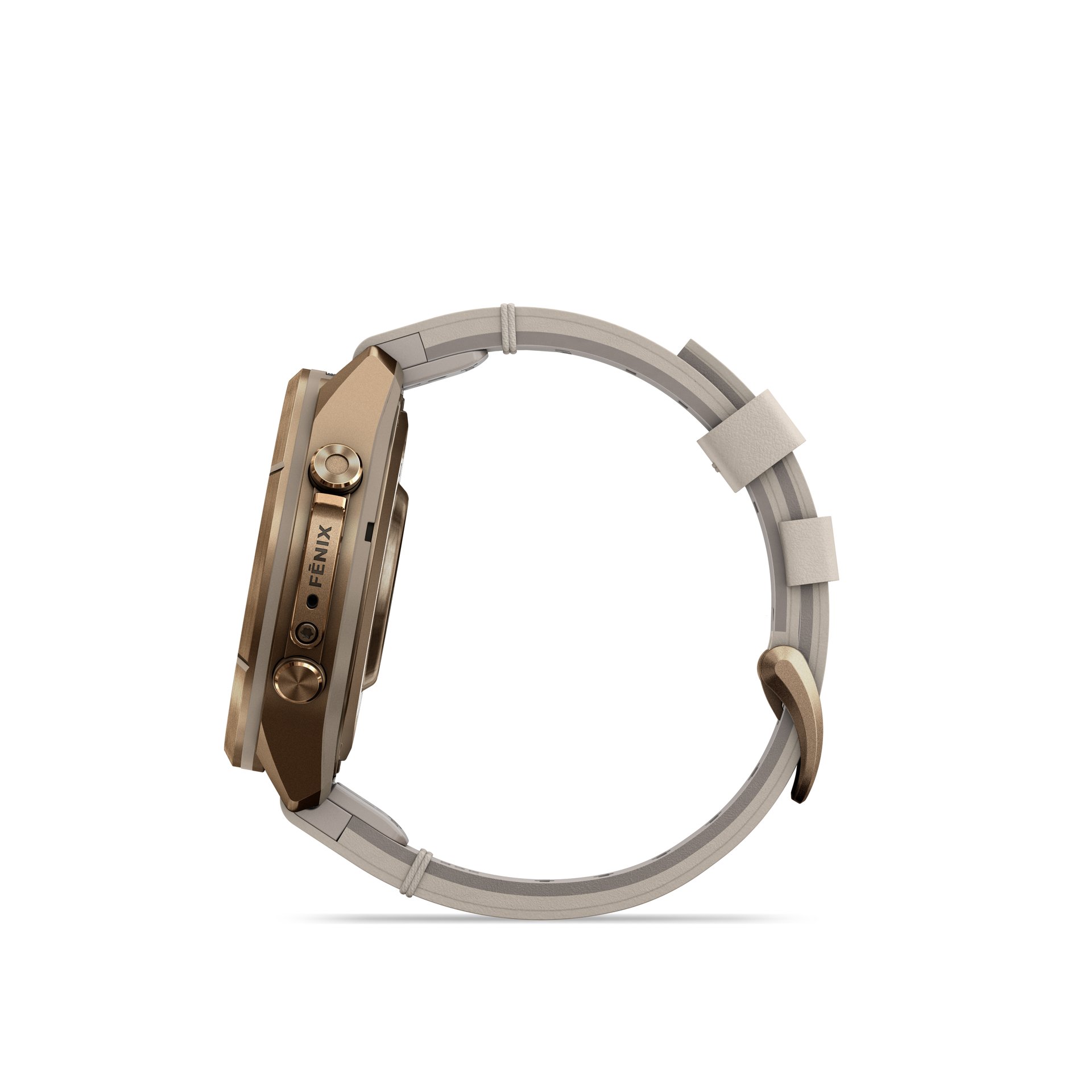 Garmin fēnix® 9 Pro inReach® - 43 mm AMOLED Sapphire Autumn Gold Titan mit Leder-Armband Bone und Silikon-Armband Creme/French Gray 010-04335-41