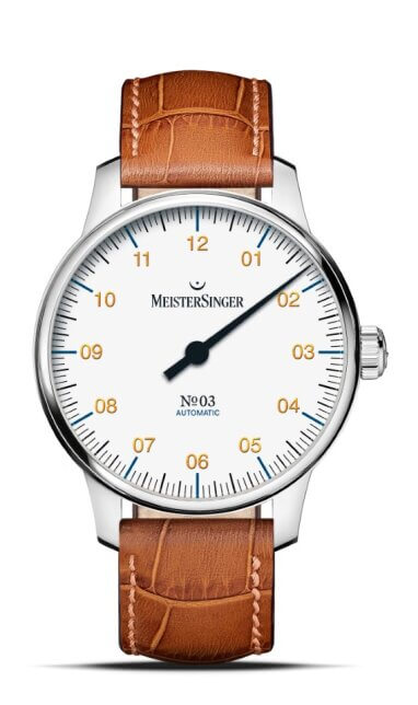 Meister Singer Automatik Weiß mit Gold Herrenuhr BM9901G
