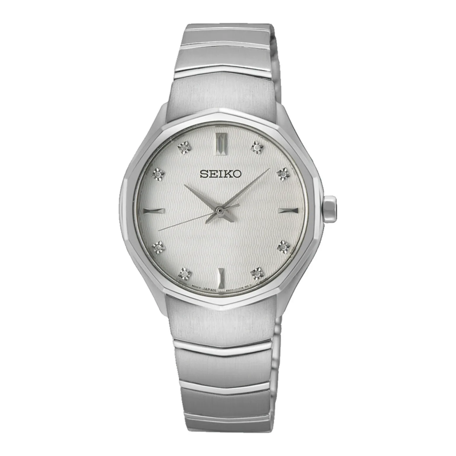 Seiko Classic Diamant Quarz 30 mm Edelstahl Silber Damenuhr SUR615P1