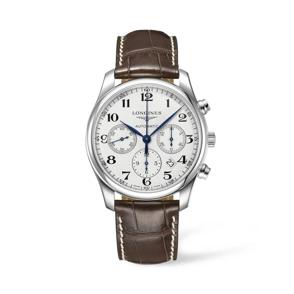 Longines Master Collection Chronograph Silber Lederband Herrenuhr L2.759.4.78.3