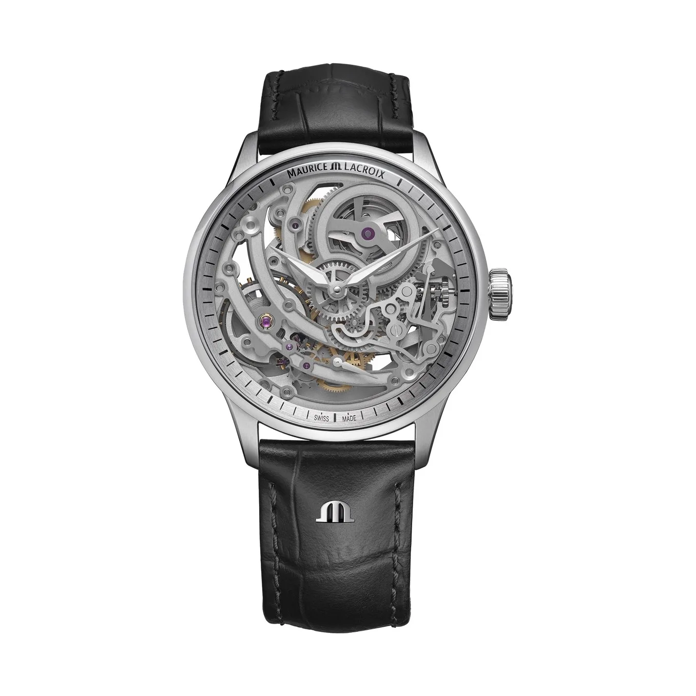 Maurice Lacroix 1975 MASTER SKELETON Steel 43 mm Automatik Manufakturkaliber ML234 Lederarmband Herrenuhr 758108-S1S12-001-3