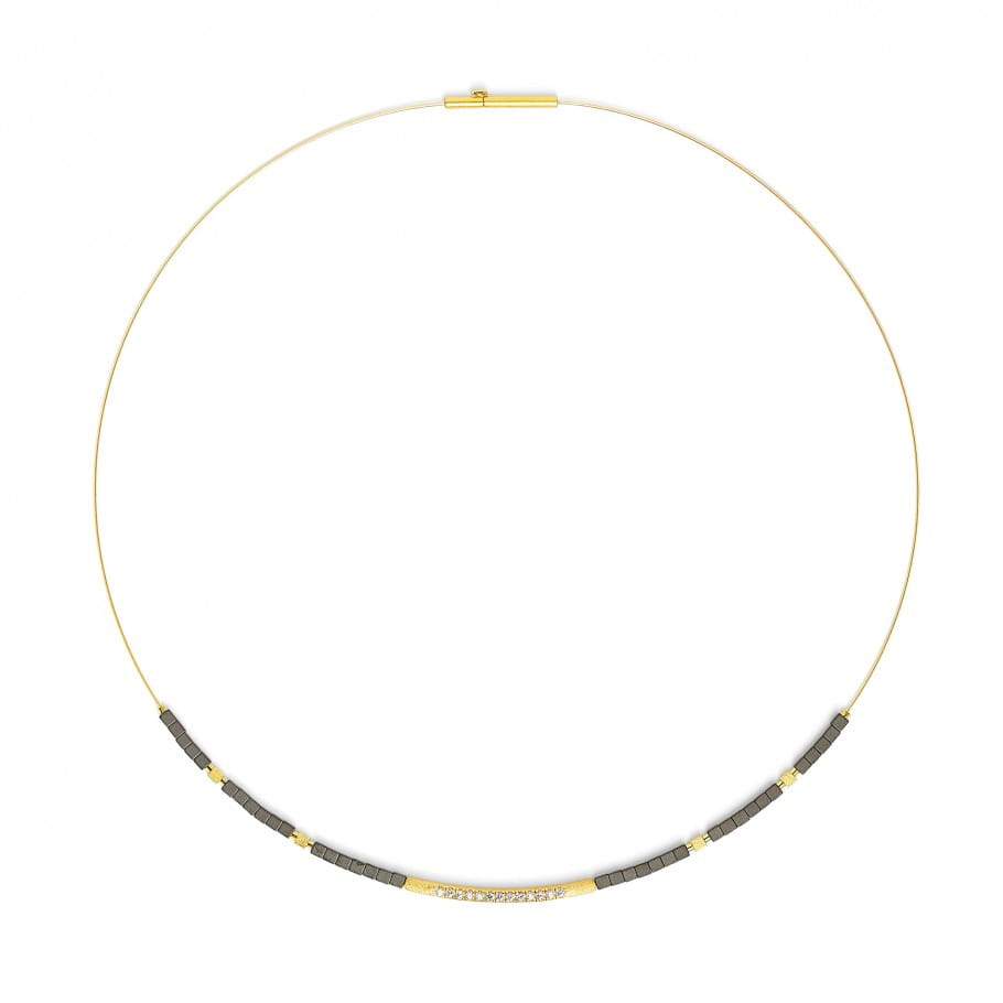 Bernd Wolf Senbo Collier Hämatin matt 43cm, 84101276-043