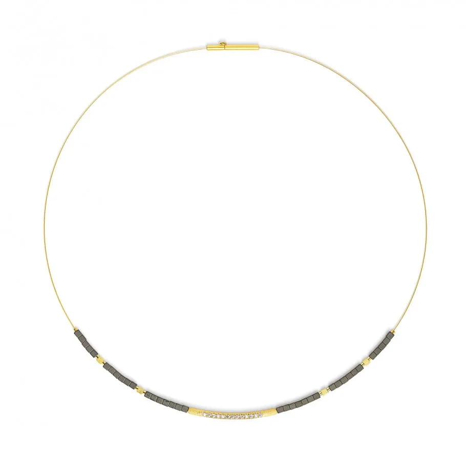 Bernd Wolf Senbo Collier Hämatin matt 43cm, 84101276-043