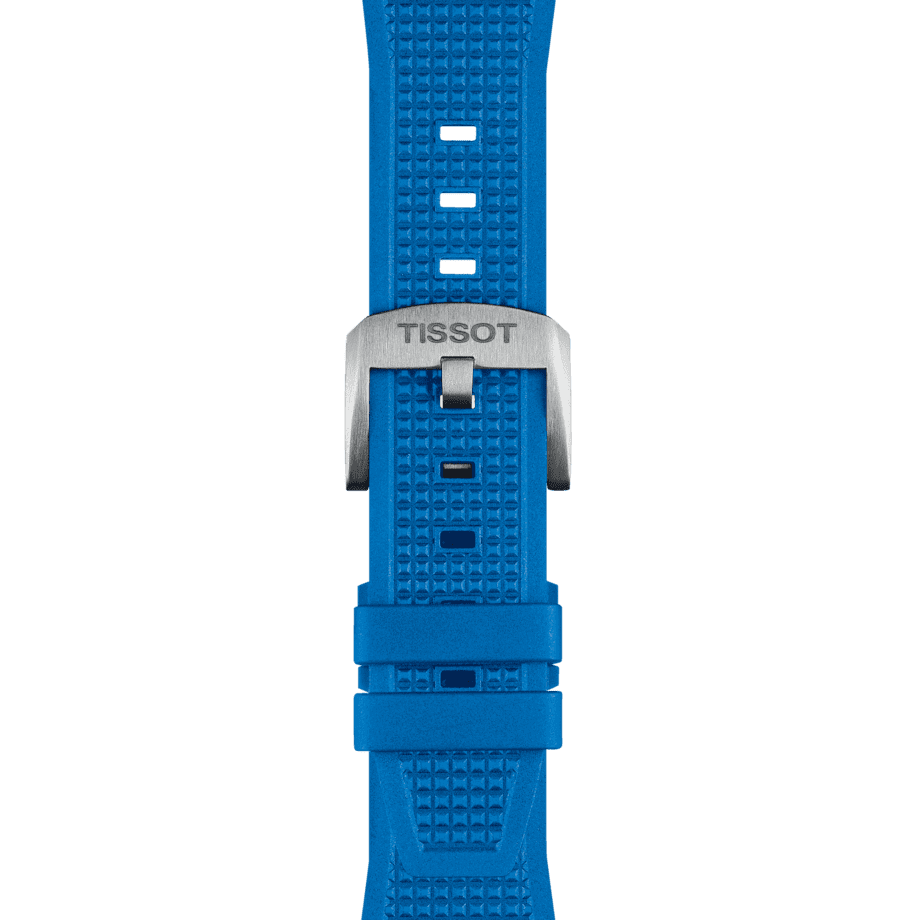 Tissot Ersatzarmband Kautschuk blau 12 mm, für PRX T852.049.577