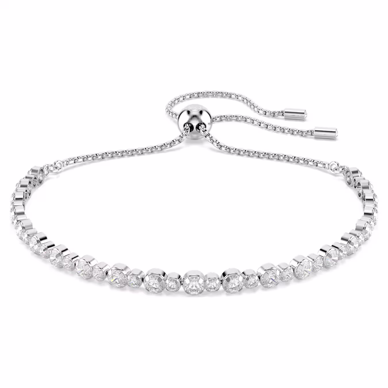 Swarovski  Matrix Tennis Armband Gemischte Rundschliffe, Weiß, Rhodiniert