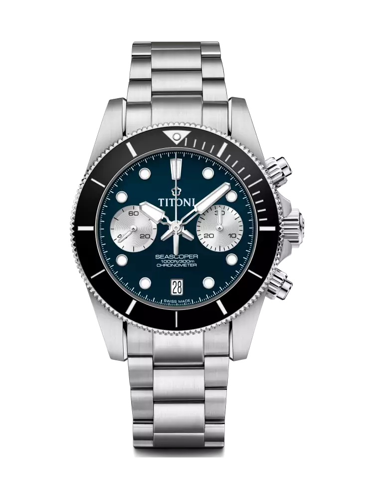 Titoni Seascoper Chronograph Blau Herrenuhr 94300 S-BK-732