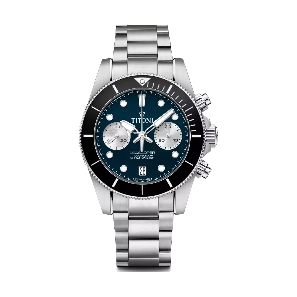 Titoni Seascoper Chronograph Blau Herrenuhr 94300 S-BK-732