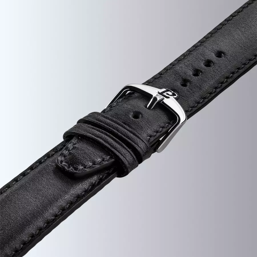 1977 EDMOND Automatique, 40 MM, Cadran Bleu Glacier, Bracelet Cuir Noir Herrenuhr 1977P01163