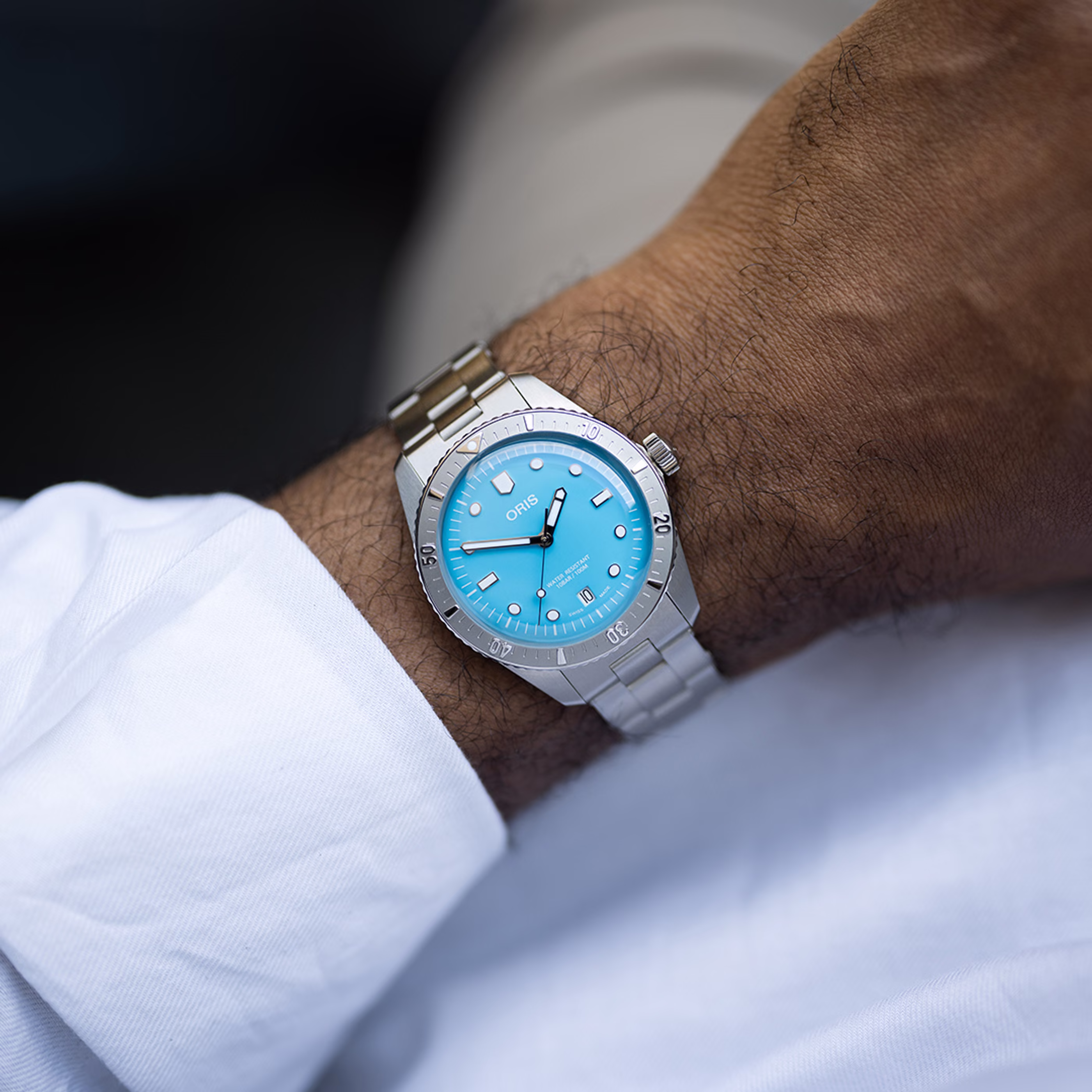 Oris Divers Sixty‑Five Cotton Candy 38mm, Taucheruhr, Edelstahl, Blau Herrenuhr 01 733 7771 4055-07 8 19 18